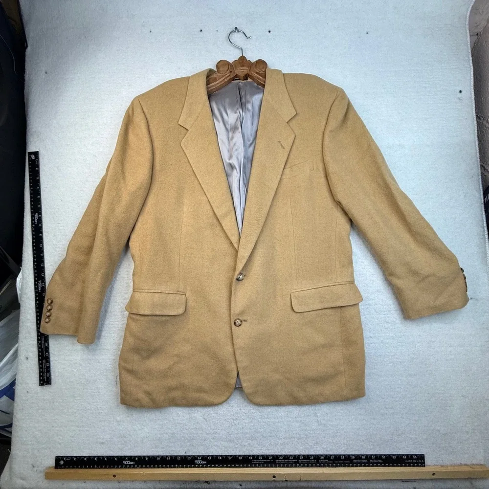 VTG  H Freeman‎ & Son Camel Wool Blazer Sport Coat Tailored in USA Tan Men 44R